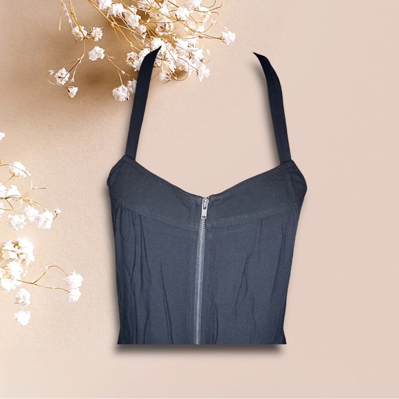 IHeart Halter Zip Overalls, Black - Picture 3 of 10